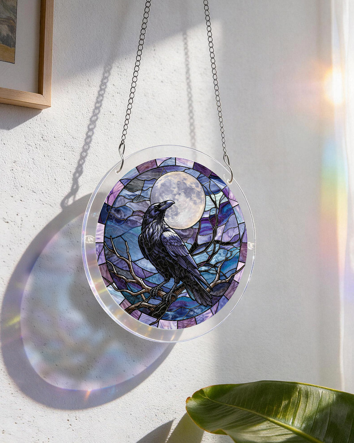 💥May Grand Sale|Up to 60% Off💥Moonlit Raven Light Suncatcher-Acrylic Window Art