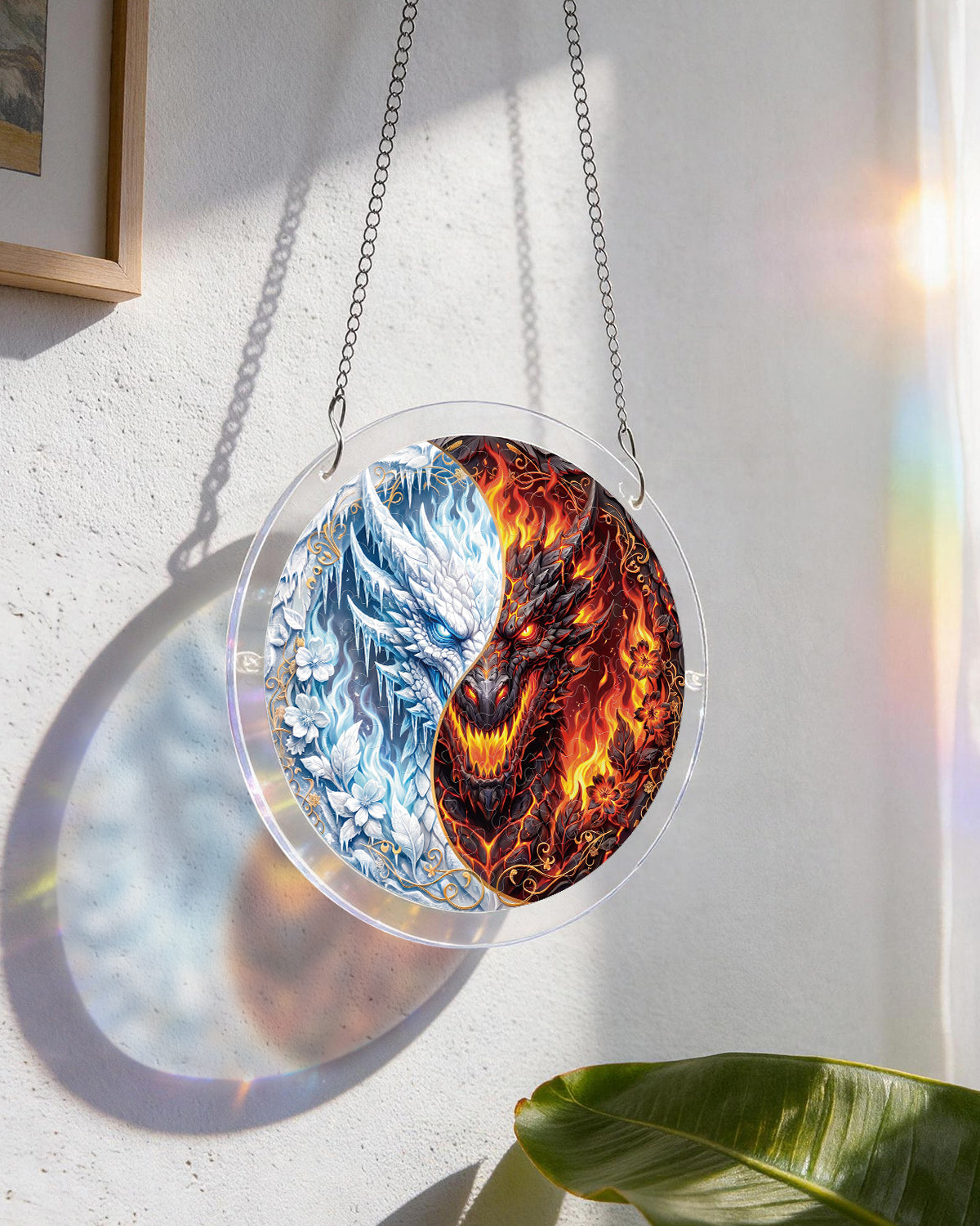 💥May Grand Sale|Up to 60% Off💥Twin Dragon Realm Light Suncatcher-Acrylic Window Art
