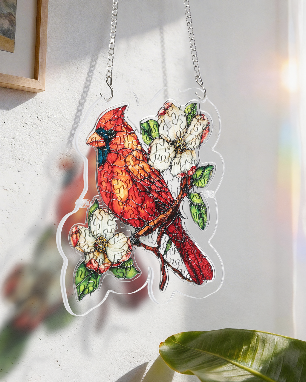 💥May Grand Sale|Up to 60% Off💥Magnolia Cardinal Light Suncatcher-Acrylic Window Art