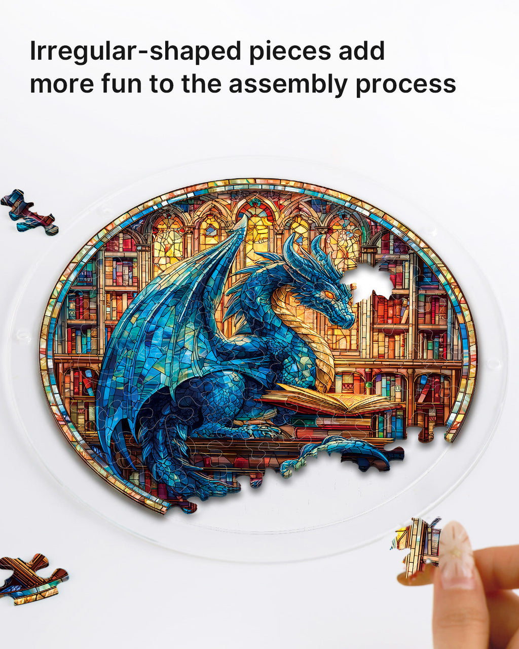 💥May Grand Sale|Up to 60% Off💥The Blue Dragon Library Light Suncatcher-Acrylic Window Art