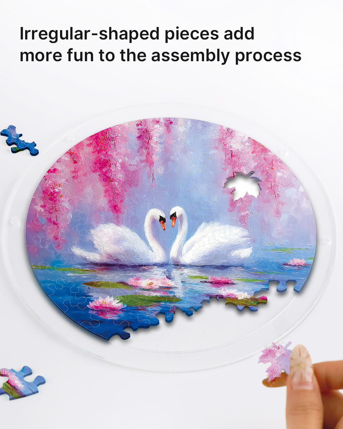 💥May Grand Sale|Up to 60% Off💥Swans in Blossom Lake Light Suncatcher-Acrylic Window Art
