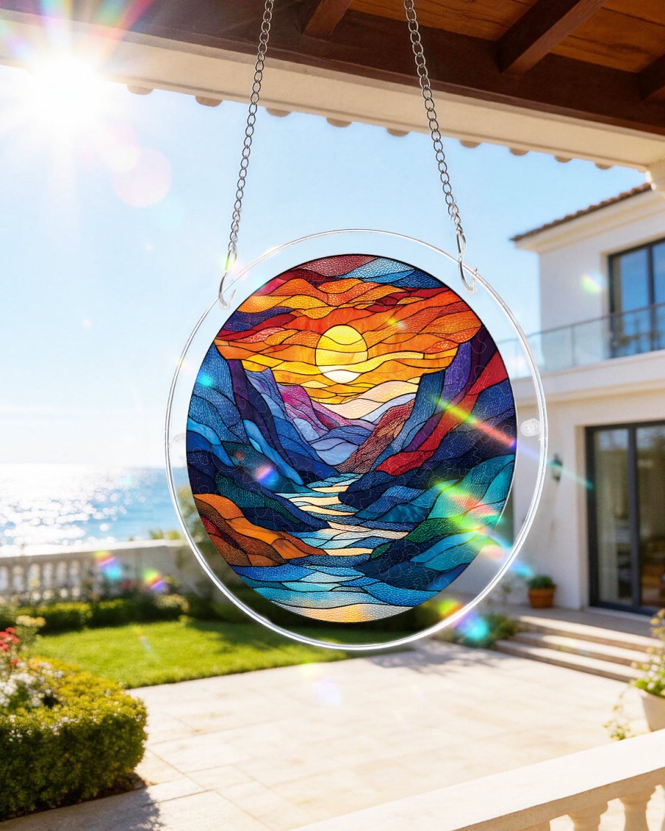 💥May Grand Sale|Up to 60% Off💥Acrylic Jigsaw Puzzle Suncatcher - Moonlit Riverscape