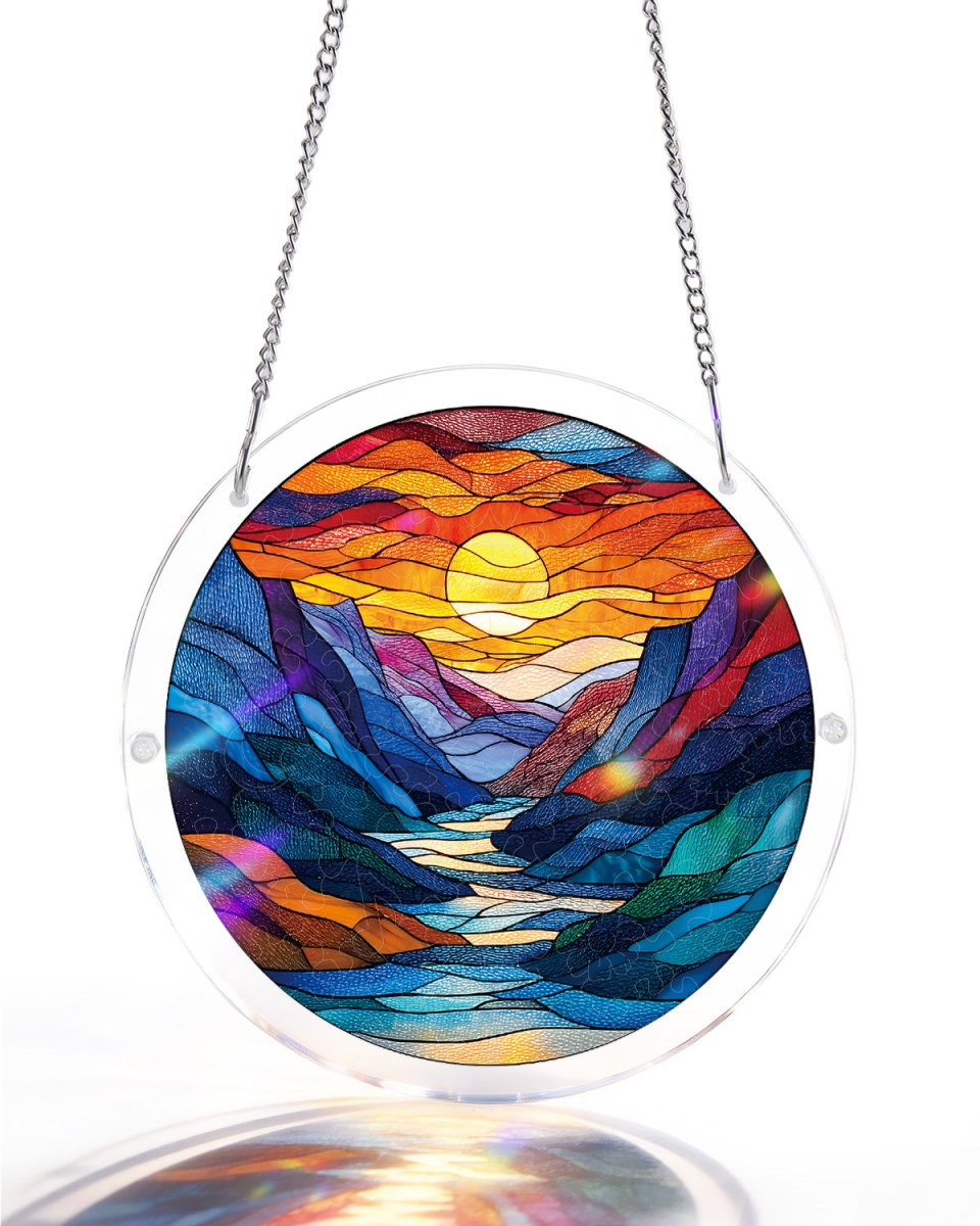 💥May Grand Sale|Up to 60% Off💥Acrylic Jigsaw Puzzle Suncatcher - Moonlit Riverscape