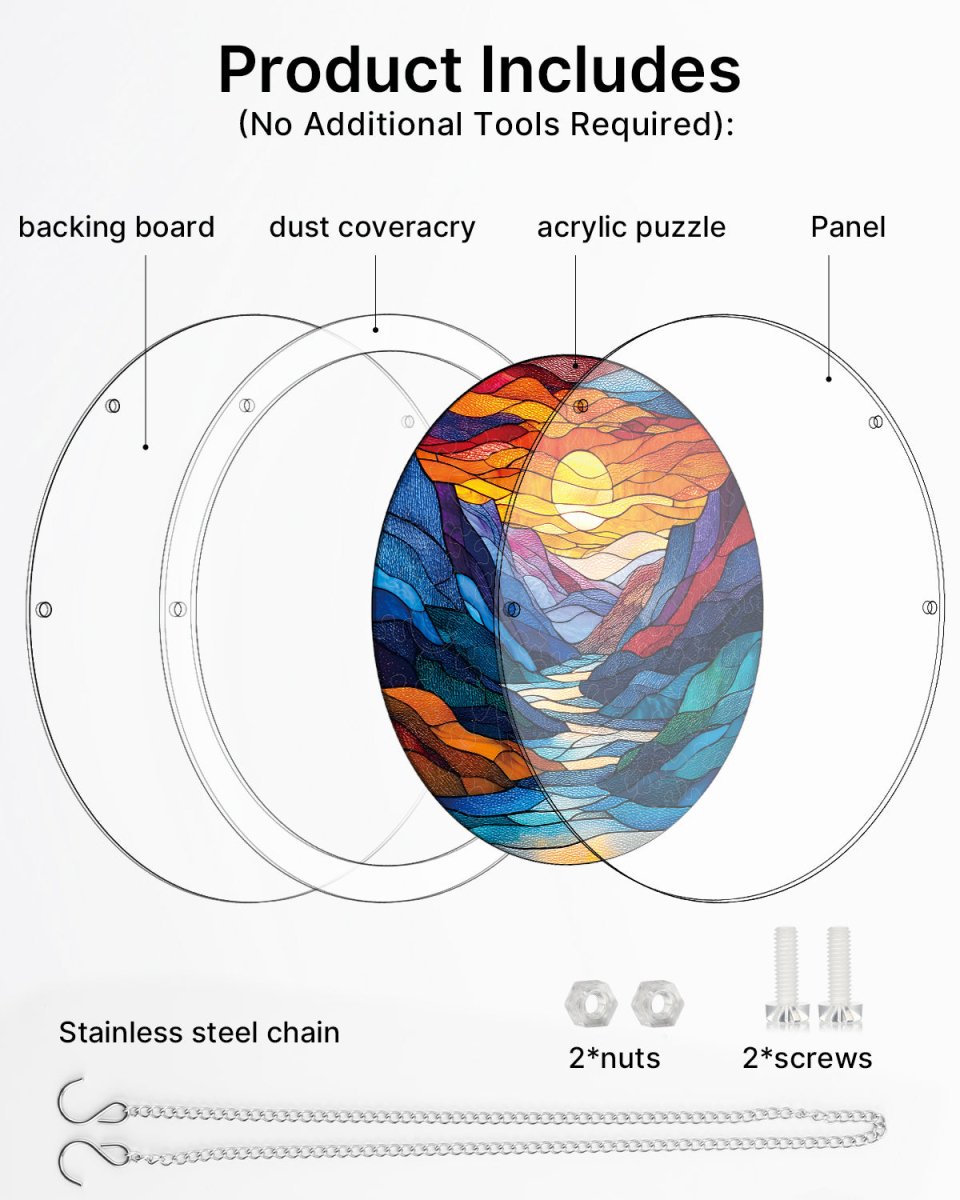 💥May Grand Sale|Up to 60% Off💥Acrylic Jigsaw Puzzle Suncatcher - Moonlit Riverscape