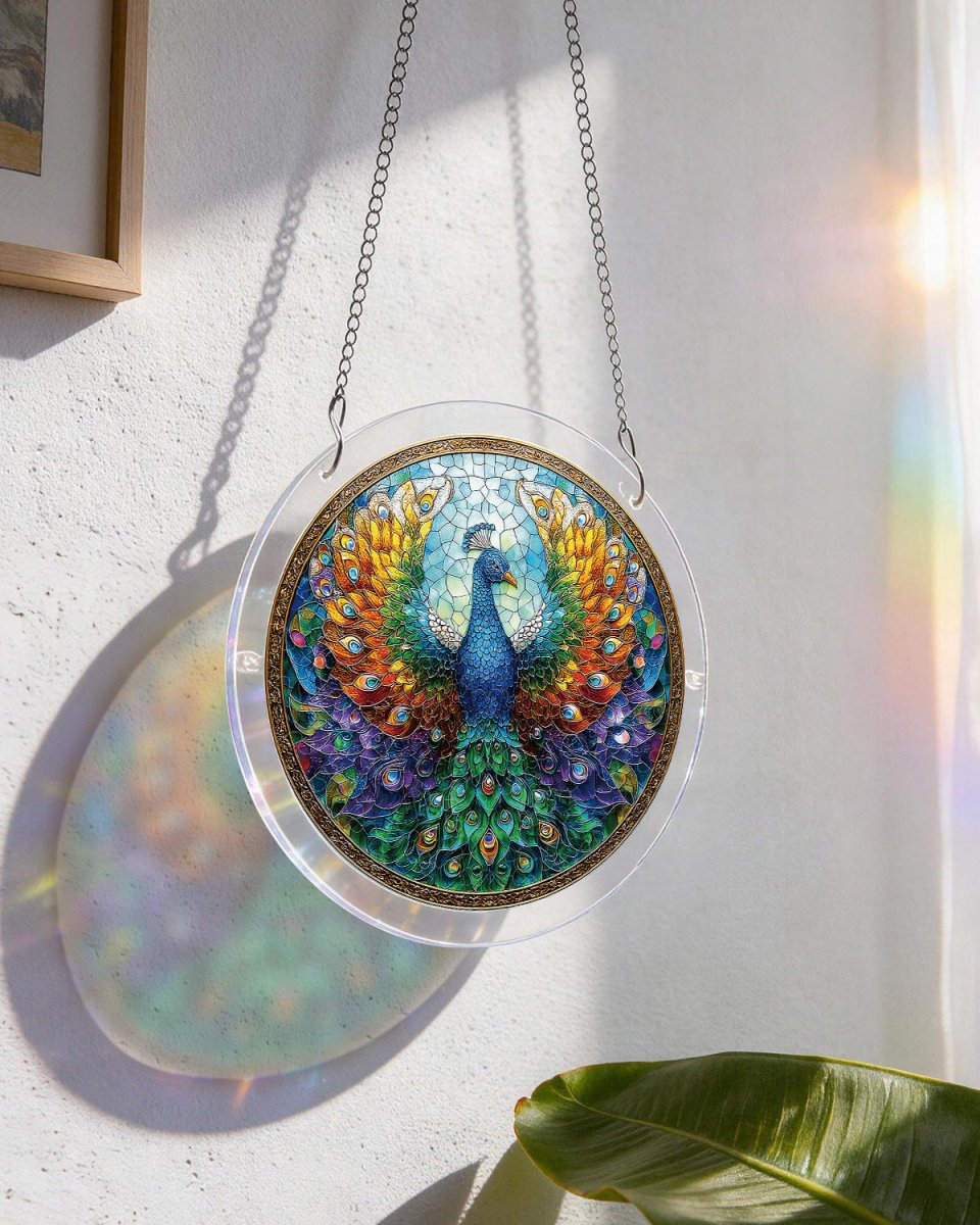 💥May Grand Sale|Up to 60% Off💥Acrylic Jigsaw Puzzle Suncatcher - Peacock of Radiance