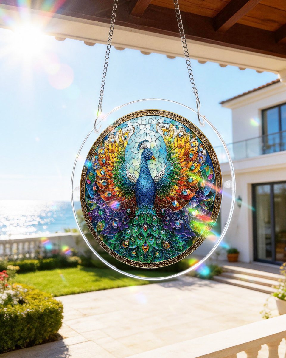 💥May Grand Sale|Up to 60% Off💥Acrylic Jigsaw Puzzle Suncatcher - Peacock of Radiance
