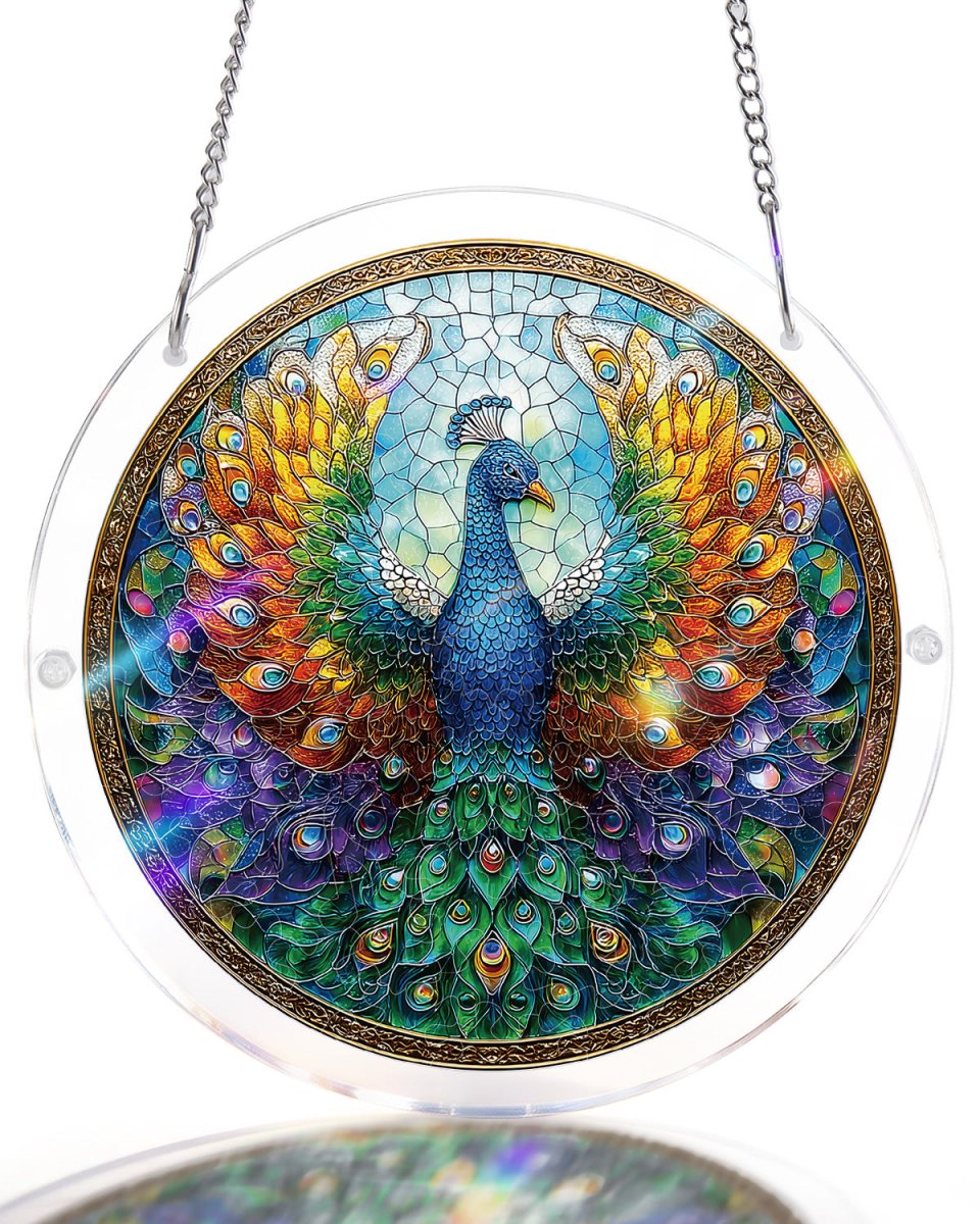 💥May Grand Sale|Up to 60% Off💥Acrylic Jigsaw Puzzle Suncatcher - Peacock of Radiance