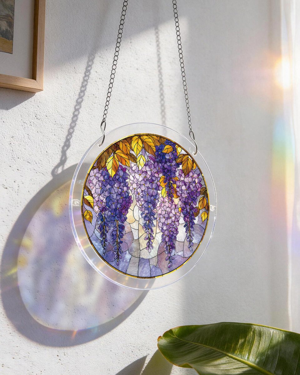 💥May Grand Sale|Up to 60% Off💥Acrylic Jigsaw Puzzle Suncatcher - Wisteria in Glasslight