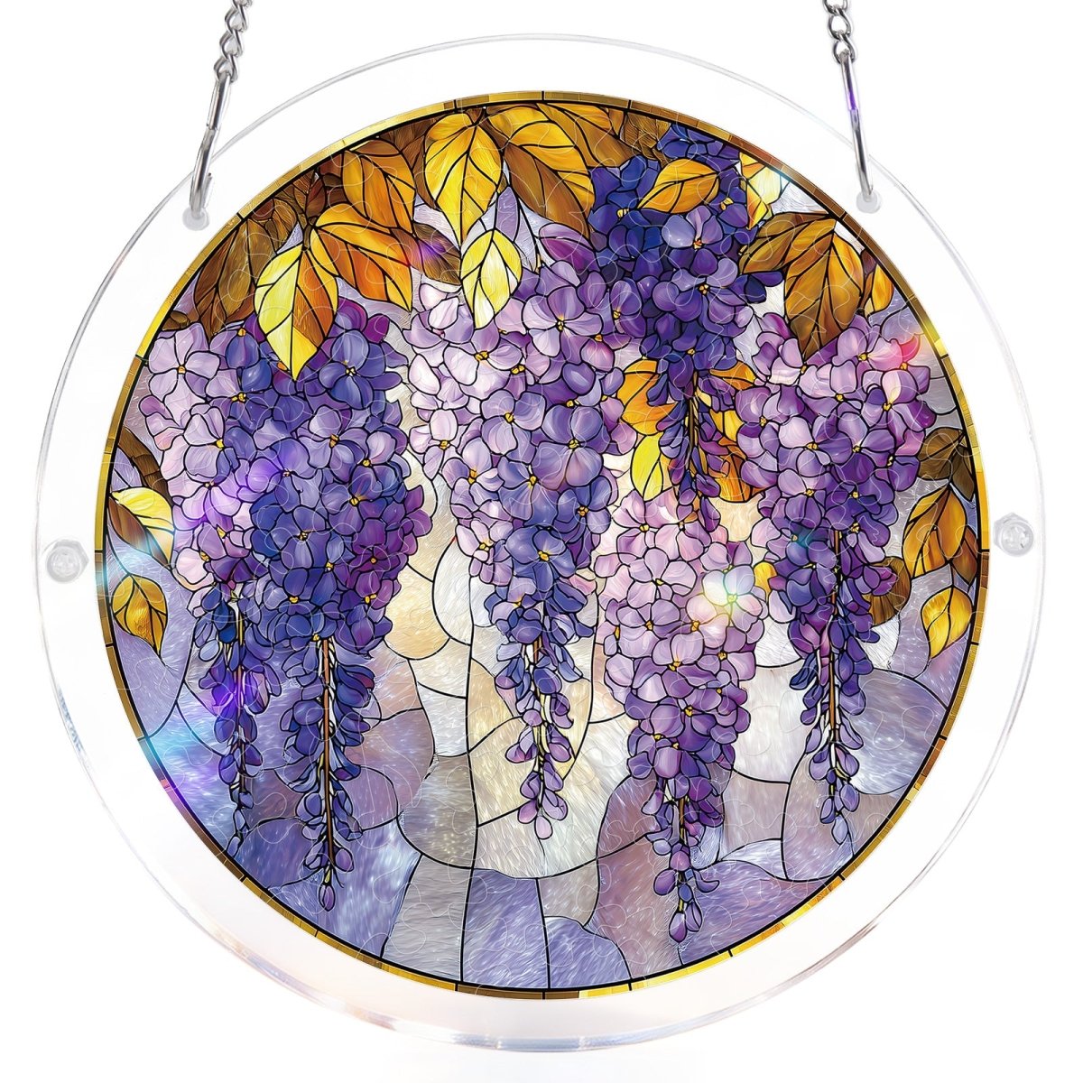 💥May Grand Sale|Up to 60% Off💥Acrylic Jigsaw Puzzle Suncatcher - Wisteria in Glasslight