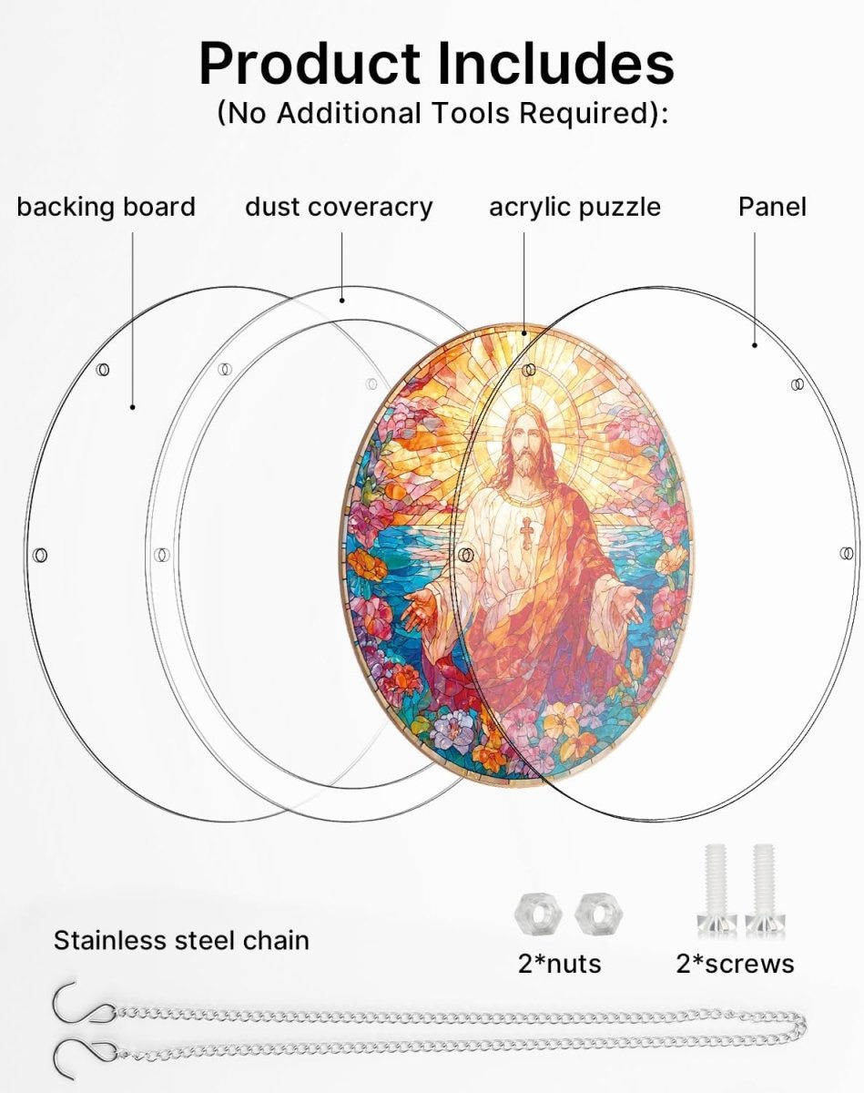 💥May Grand Sale|Up to 60% Off💥Acrylic Jigsaw Puzzle Suncatcher - Holy Light of Jesus