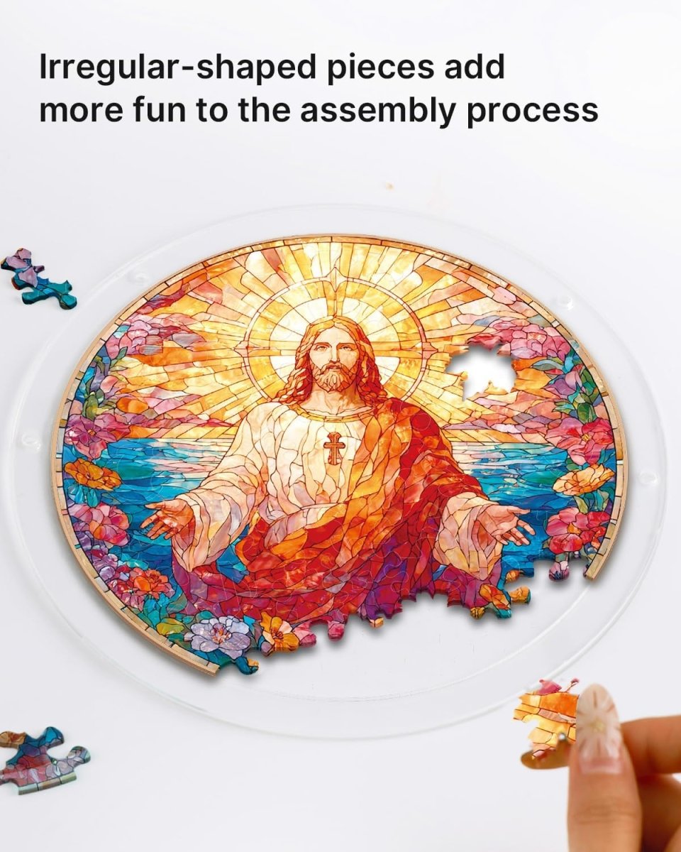 💥May Grand Sale|Up to 60% Off💥Acrylic Jigsaw Puzzle Suncatcher - Holy Light of Jesus