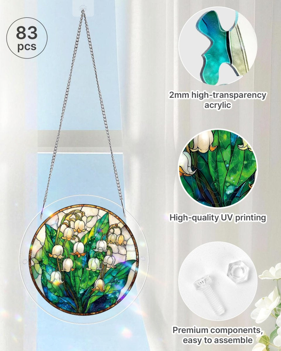 💥May Grand Sale|Up to 60% Off💥Acrylic Jigsaw Puzzle Suncatcher - Secret Lily Valley