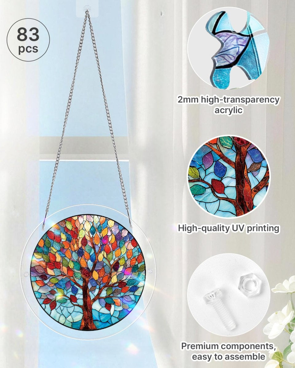 💥May Grand Sale|Up to 60% Off💥Acrylic Jigsaw Puzzle Suncatcher - Vivid Tree of Life