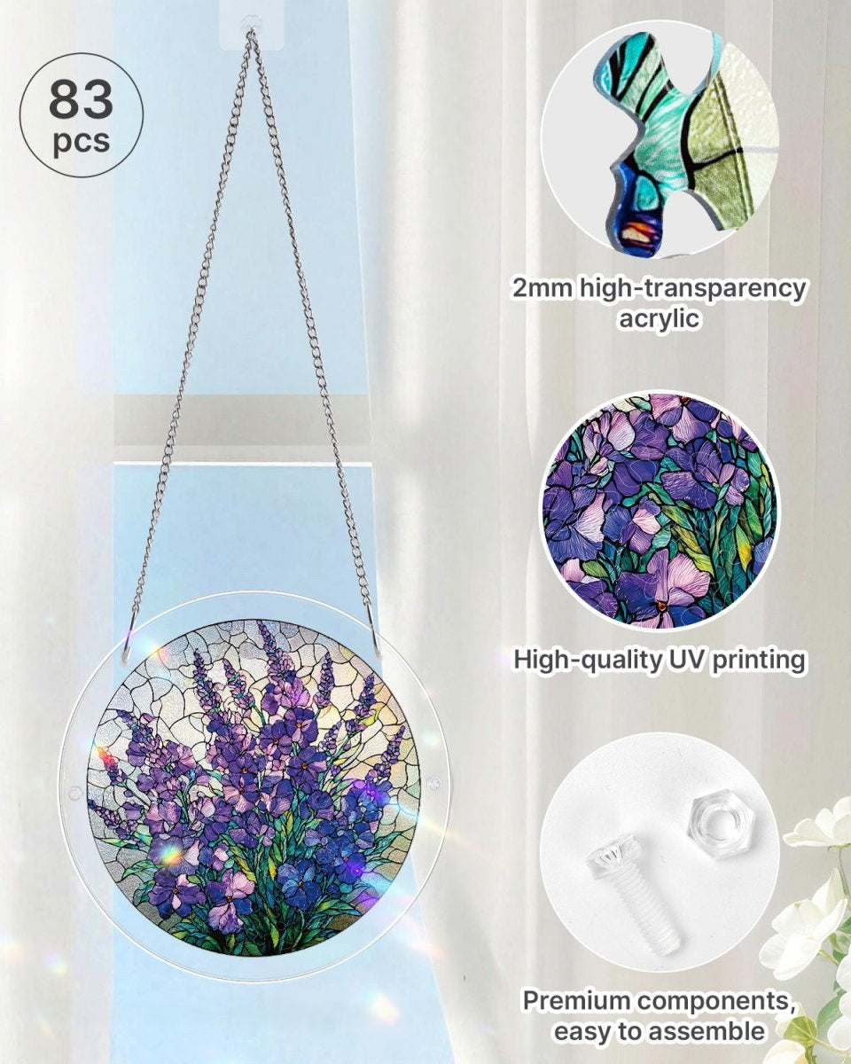 💥May Grand Sale|Up to 60% Off💥Acrylic Jigsaw Puzzle Suncatcher - Violet Garden Grace