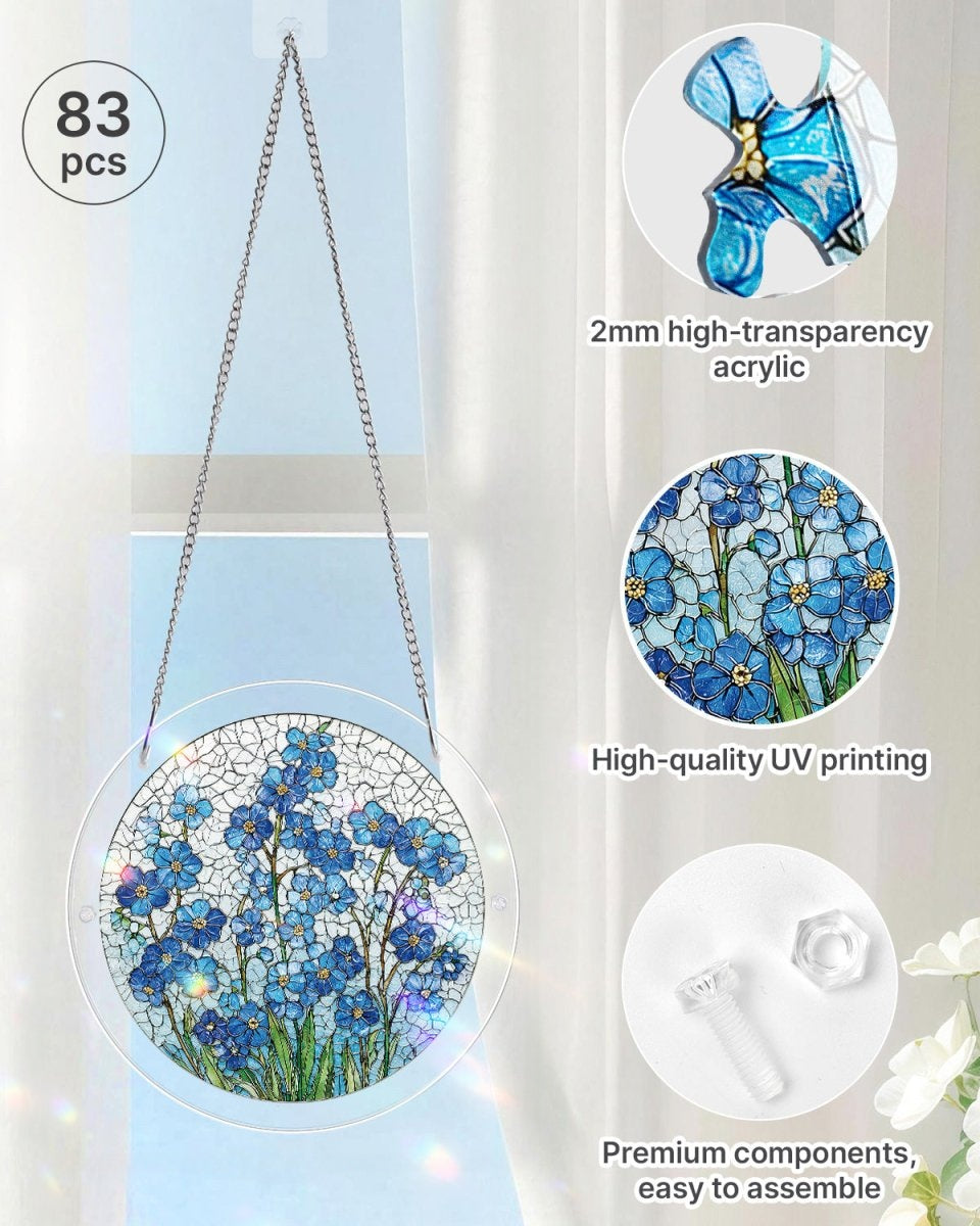 💥May Grand Sale|Up to 60% Off💥Acrylic Jigsaw Puzzle Suncatcher - Azure Bloom Whisper