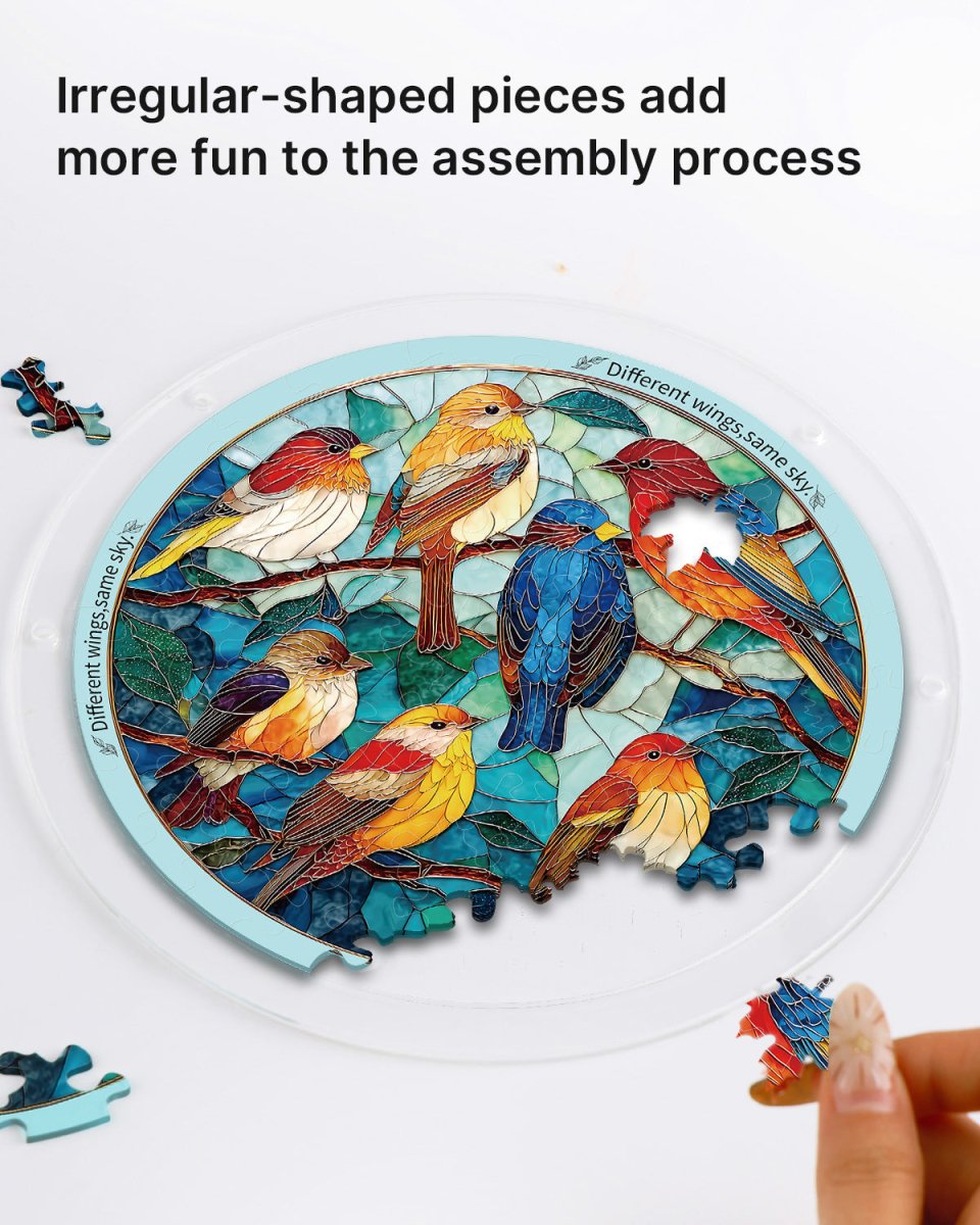 💥May Grand Sale|Up to 60% Off💥Acrylic Jigsaw Puzzle Suncatcher - Glowing Feather Haven