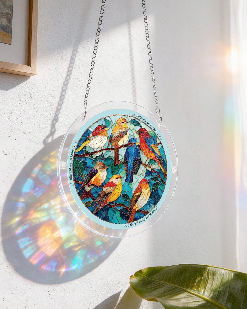 💥May Grand Sale|Up to 60% Off💥Acrylic Jigsaw Puzzle Suncatcher - Glowing Feather Haven