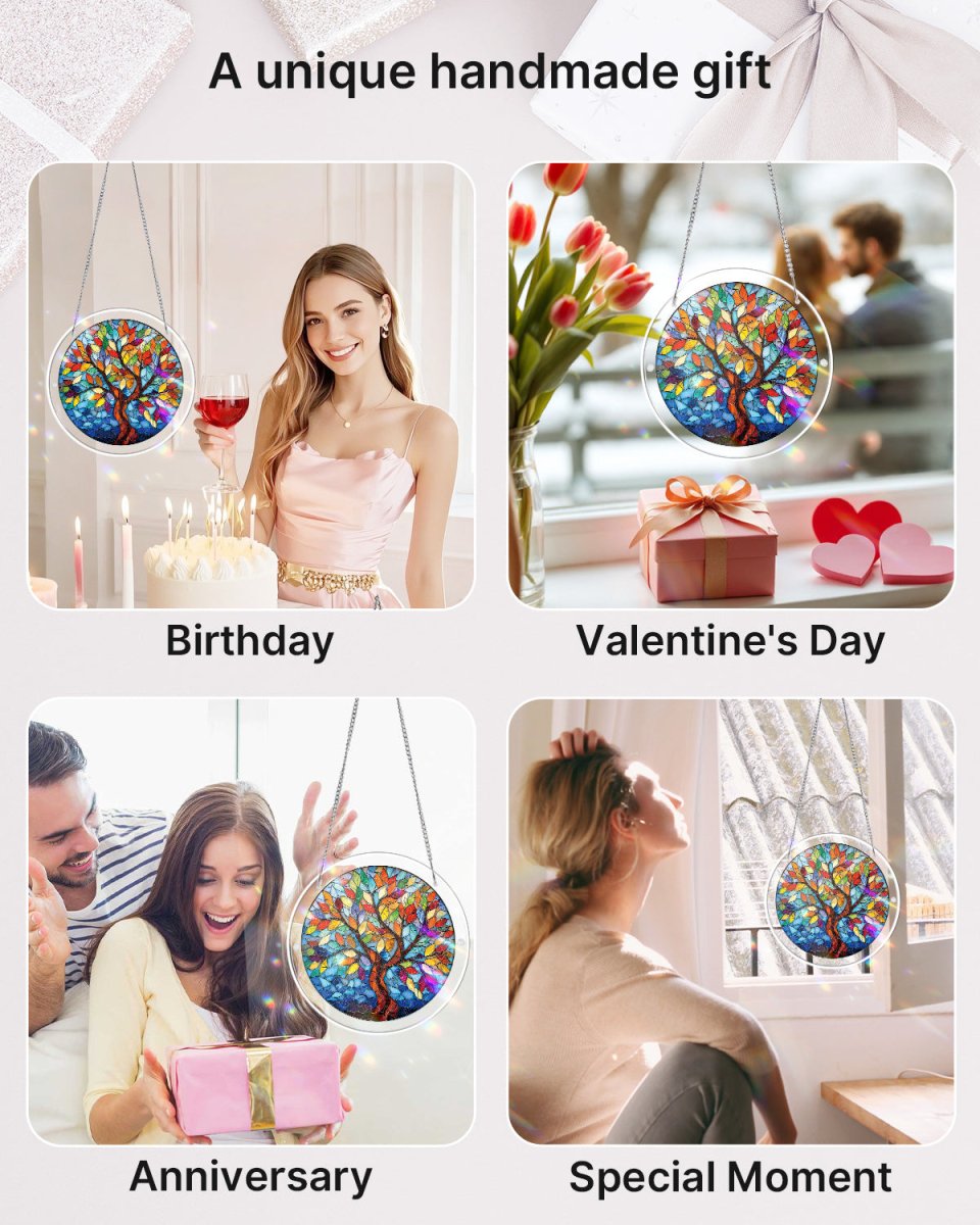 💥May Grand Sale|Up to 60% Off💥Acrylic Jigsaw Puzzle Suncatcher - Tree of Radiant Glass