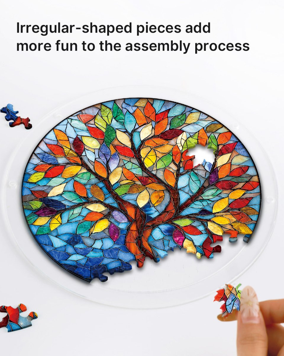 💥May Grand Sale|Up to 60% Off💥Acrylic Jigsaw Puzzle Suncatcher - Tree of Radiant Glass