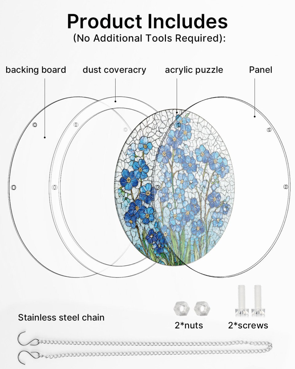 💥May Grand Sale|Up to 60% Off💥Acrylic Jigsaw Puzzle Suncatcher - Azure Bloom Whisper