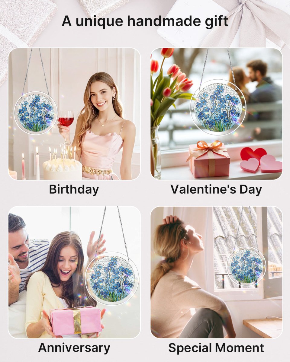 💥May Grand Sale|Up to 60% Off💥Acrylic Jigsaw Puzzle Suncatcher - Azure Bloom Whisper
