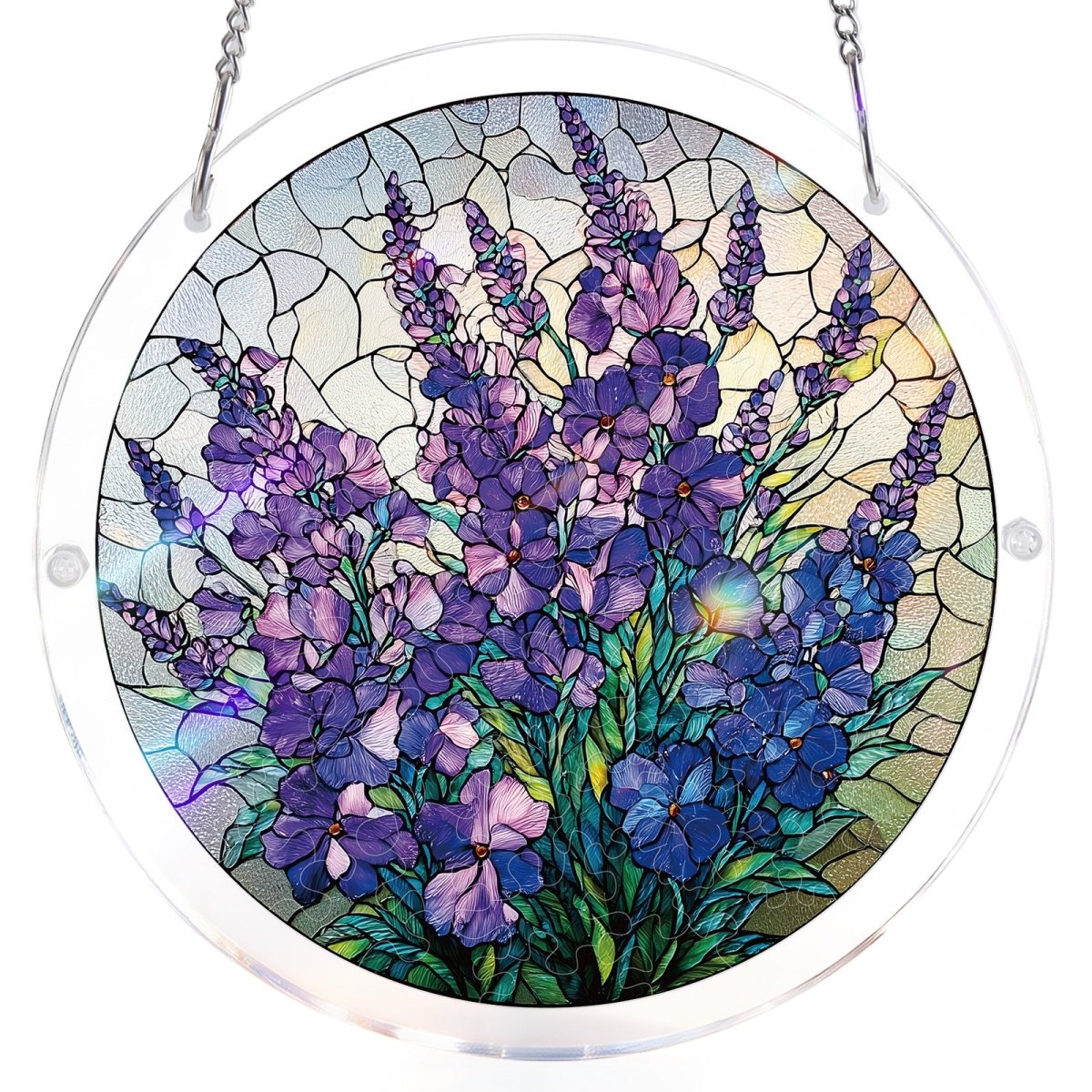 💥May Grand Sale|Up to 60% Off💥Acrylic Jigsaw Puzzle Suncatcher - Violet Garden Grace
