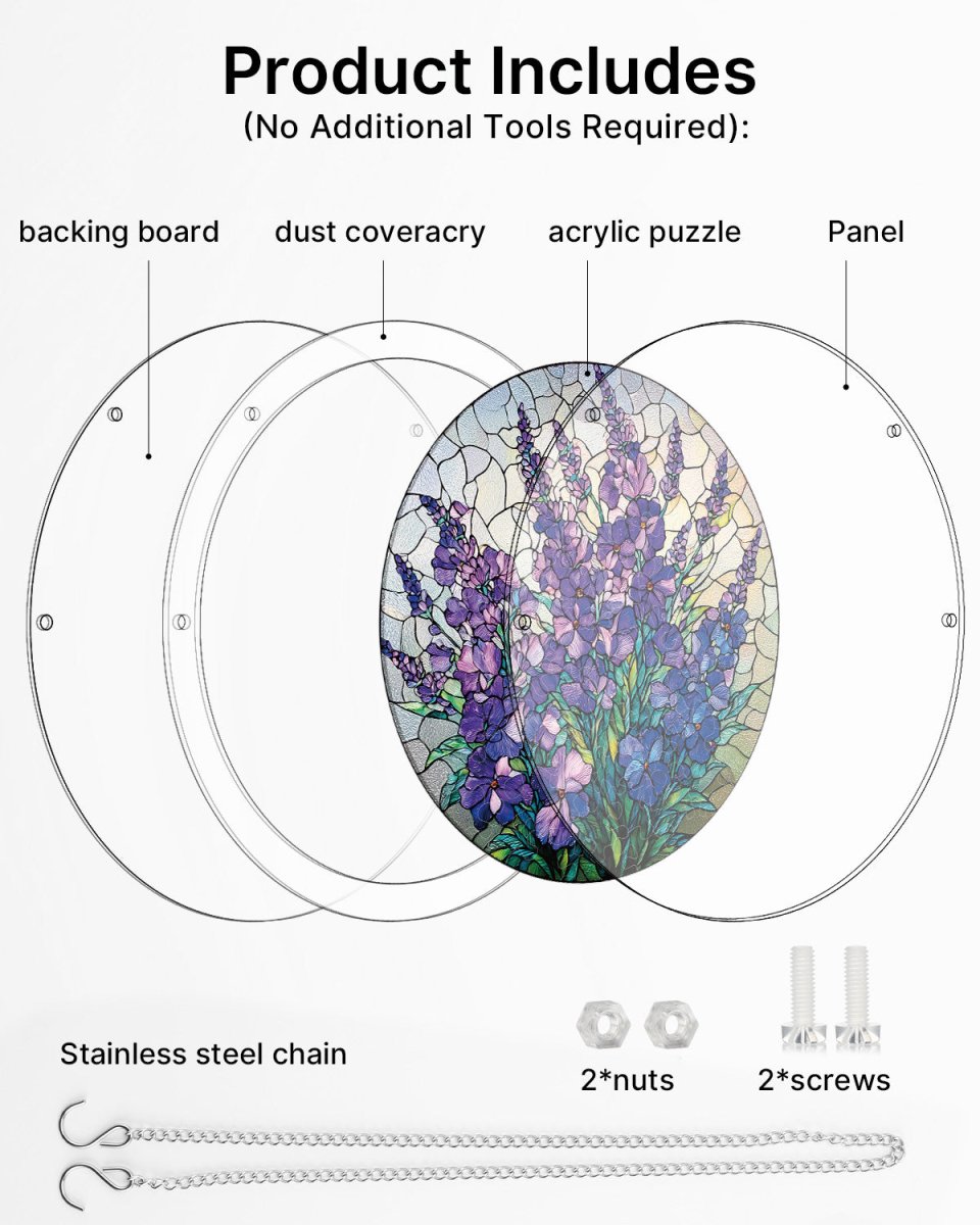 💥May Grand Sale|Up to 60% Off💥Acrylic Jigsaw Puzzle Suncatcher - Violet Garden Grace