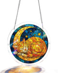 💥May Grand Sale|Up to 60% Off💥Acrylic Jigsaw Puzzle Suncatcher - Starry Moon Cat