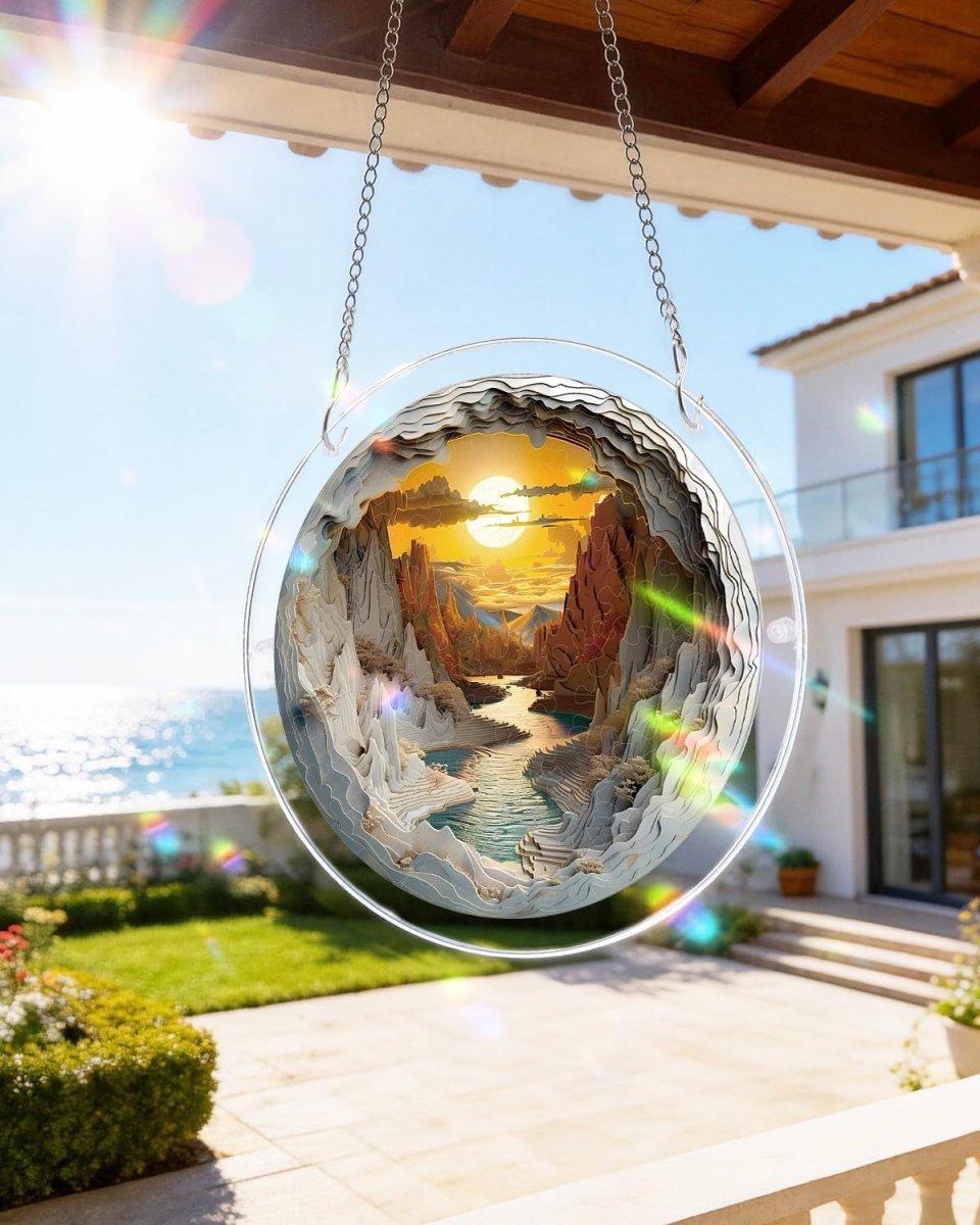 💥May Grand Sale|Up to 60% Off💥Acrylic Jigsaw Puzzle Suncatcher - Sunset Canyon