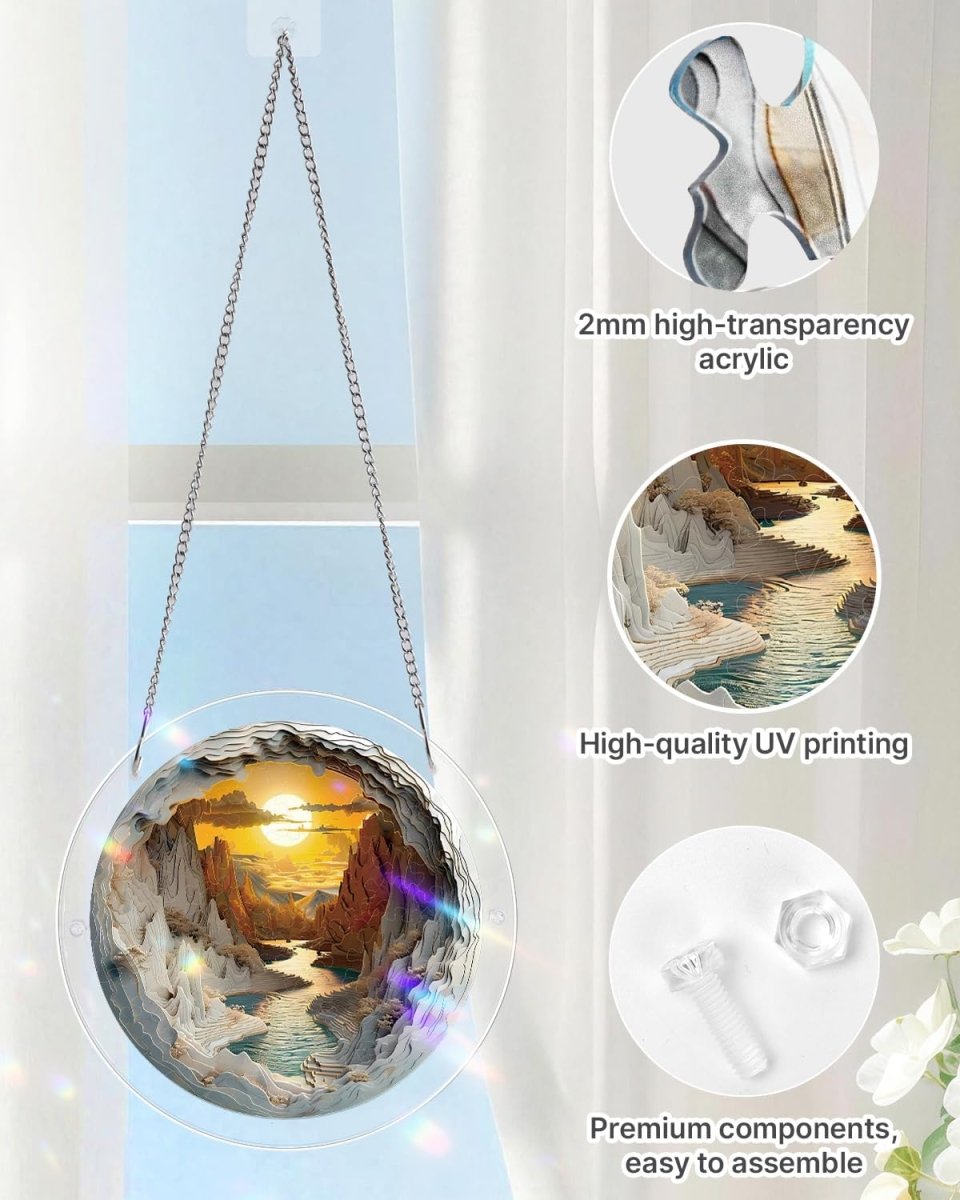 💥May Grand Sale|Up to 60% Off💥Acrylic Jigsaw Puzzle Suncatcher - Sunset Canyon