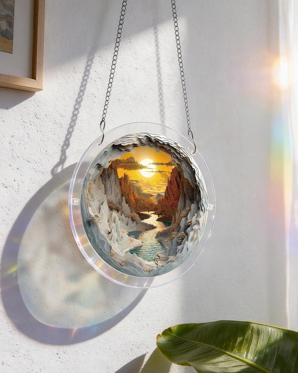 💥May Grand Sale|Up to 60% Off💥Acrylic Jigsaw Puzzle Suncatcher - Sunset Canyon