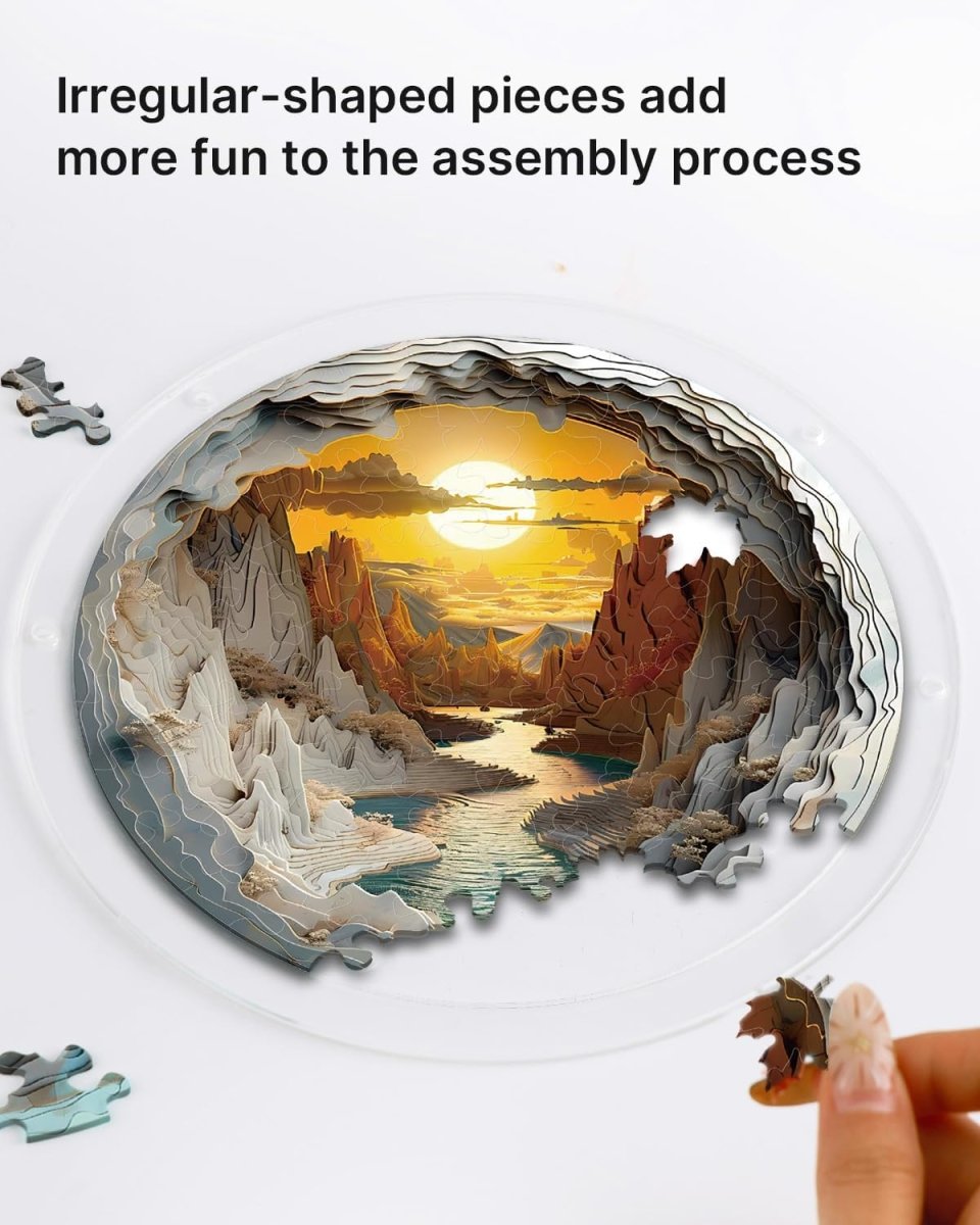 💥May Grand Sale|Up to 60% Off💥Acrylic Jigsaw Puzzle Suncatcher - Sunset Canyon