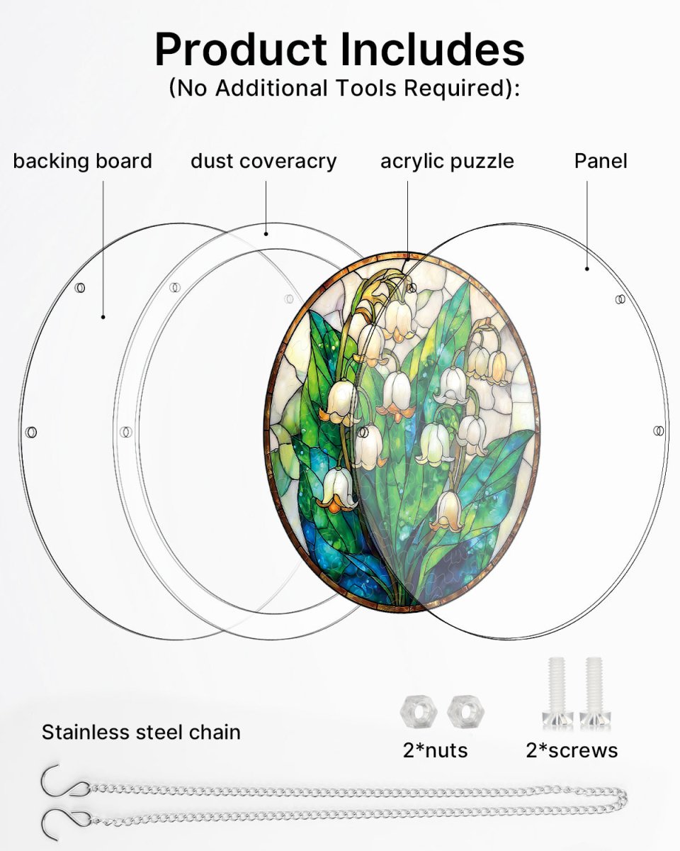💥May Grand Sale|Up to 60% Off💥Acrylic Jigsaw Puzzle Suncatcher - Secret Lily Valley