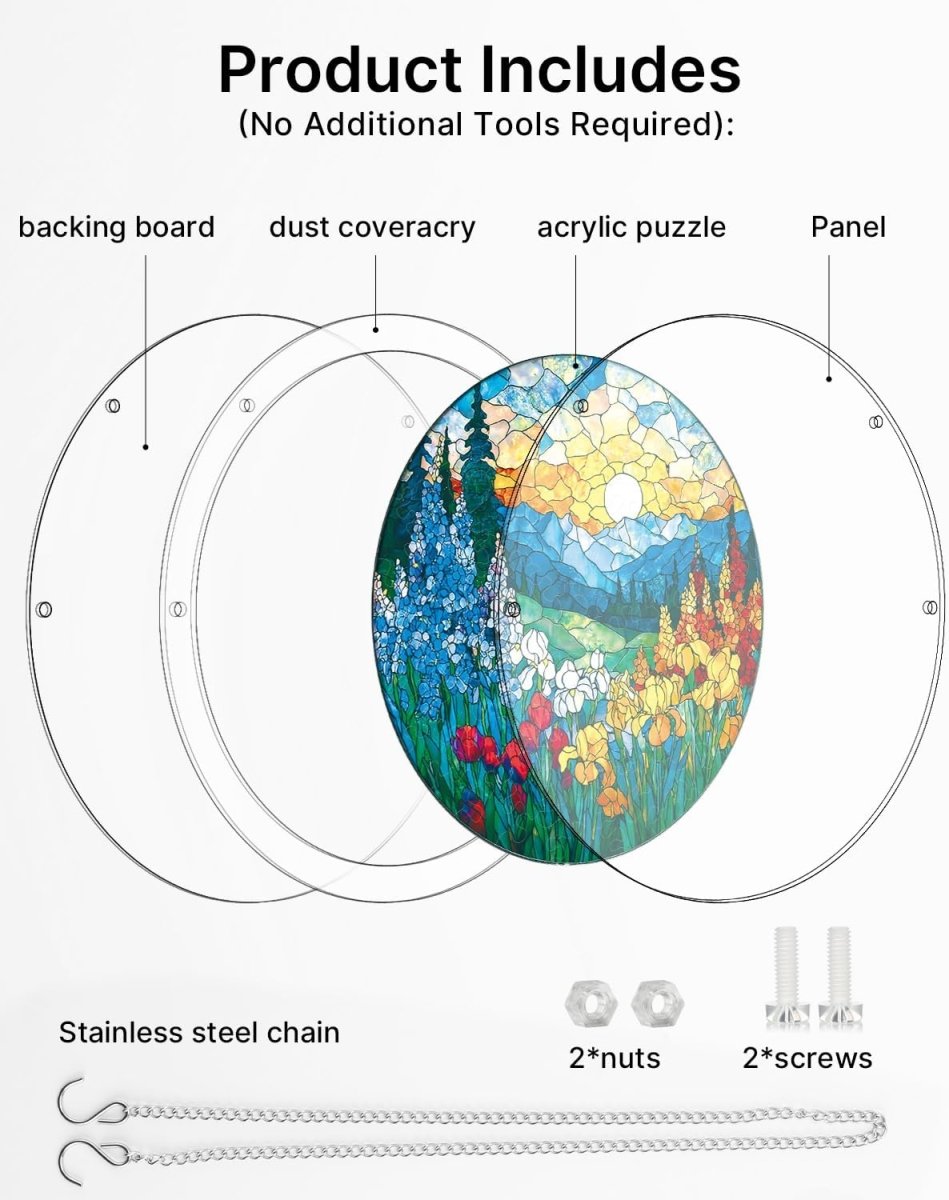 💥May Grand Sale|Up to 60% Off💥Acrylic Jigsaw Puzzle Suncatcher - Dawn Blossom Sea