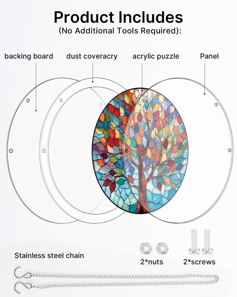 💥May Grand Sale|Up to 60% Off💥Acrylic Jigsaw Puzzle Suncatcher - Vivid Tree of Life
