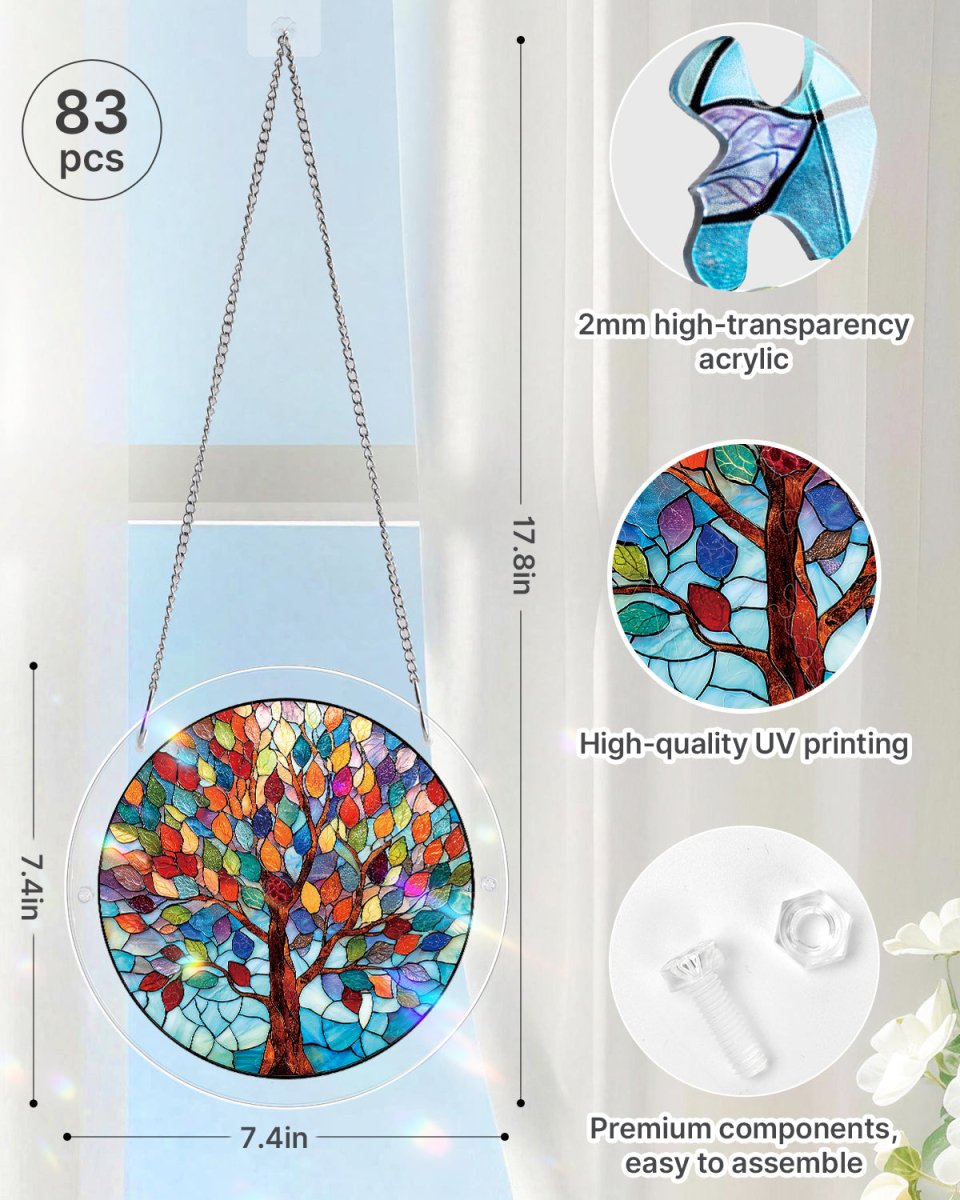 💥May Grand Sale|Up to 60% Off💥Acrylic Jigsaw Puzzle Suncatcher - Vivid Tree of Life