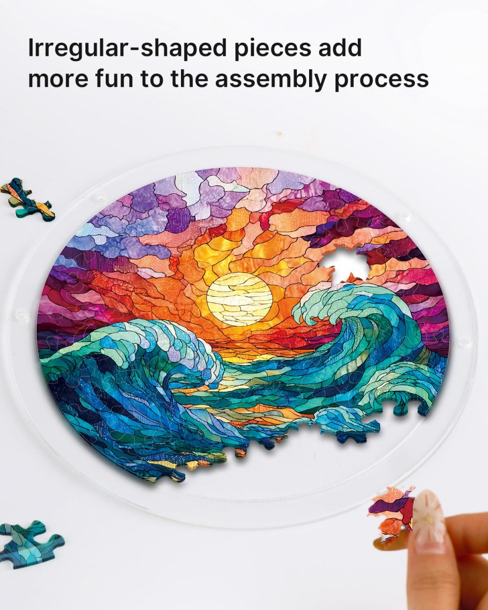💥May Grand Sale|Up to 60% Off💥Acrylic Jigsaw Puzzle Suncatcher - Golden Tide